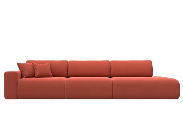 Диван-кровать Лига 036 Модерн Лонг кораллового цвета с левым подлокотником - купить Прямые диваны по цене 96999.0