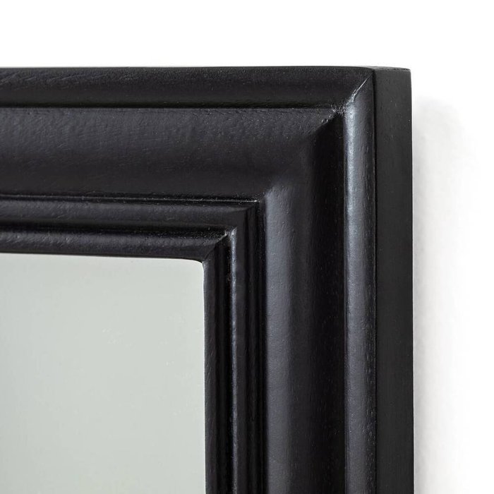 Зеркало настенное с рамкой из массива мангового дерева Afsan черного цвета - лучшие Настенные зеркала в INMYROOM