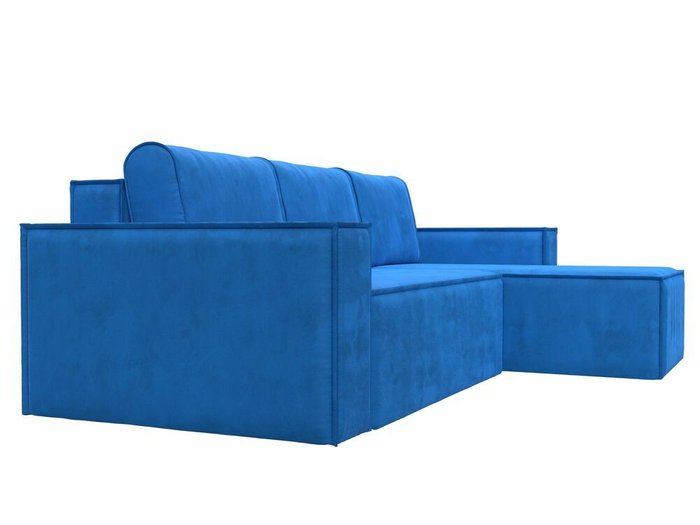 Угловой диван-кровать Куба темно-голубого цвета правый угол - лучшие Угловые диваны в INMYROOM