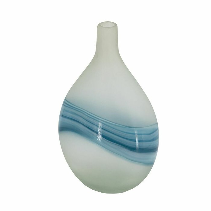 Стеклянная ваза бело-синего цвета - купить Вазы  по цене 11570.0