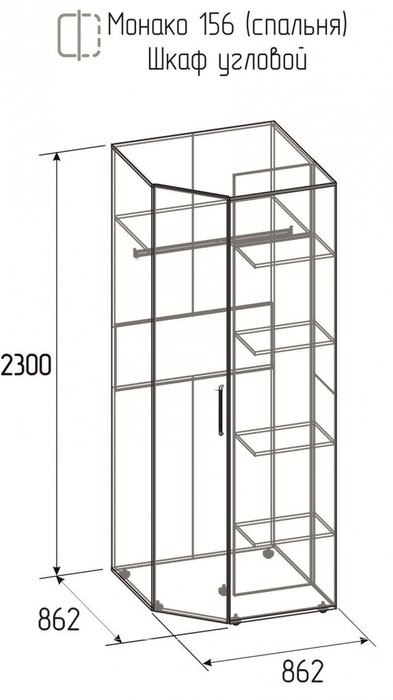 Шкаф угловой Монако коричневого цвета - лучшие Шкафы распашные в INMYROOM