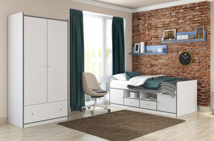 Шкаф Дельта Сильвер белого цвета - купить Детские шкафы по цене 17970 Шкаф Дельта Сильвер белого цвета - купить Детские шкафы по цене 17970