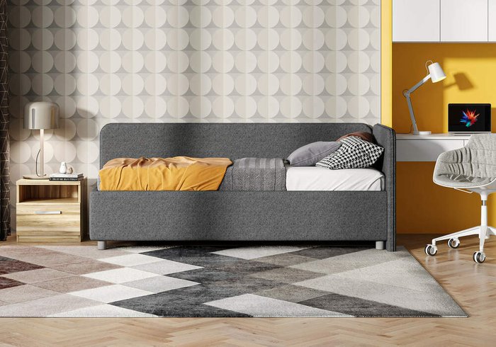Кровать Capri R 90х200 графитового цвета без основания и подъемного механизма - купить Кровати для спальни по цене 21500.0