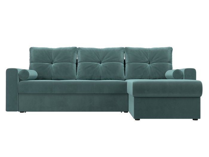 Угловой диван-кровать Верона бирюзового цвета правый угол - купить Угловые диваны по цене 47999.0