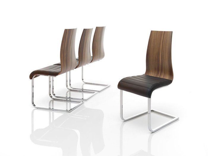 Деревянный стул с хромированными ножками - купить Обеденные стулья по цене 13994.0