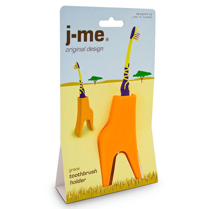 Держатель для зубной щетки J-me giraffe оранжевый - лучшие Стаканы и держатели для зубных щеток в INMYROOM