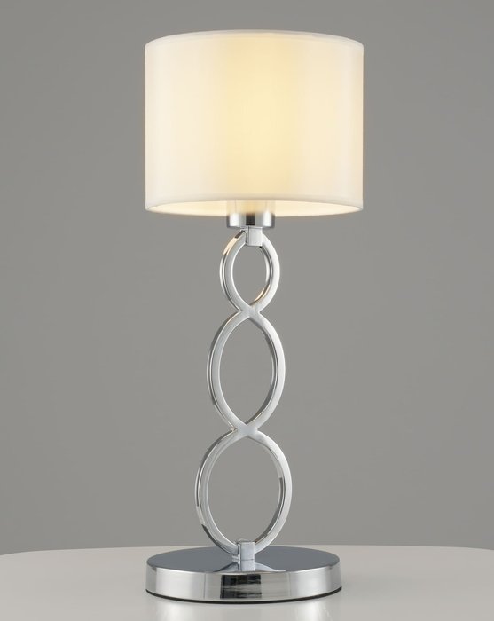 Лампа настольная Macadamia бело-серебряного цвета - купить Настольные лампы по цене 7590.0