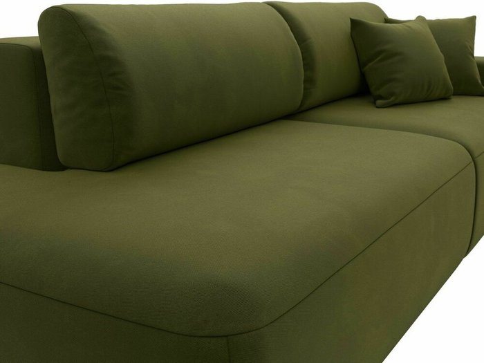 Диван-кровать Лига 036 Модерн зеленого цвета с правым подлокотником - лучшие Прямые диваны в INMYROOM