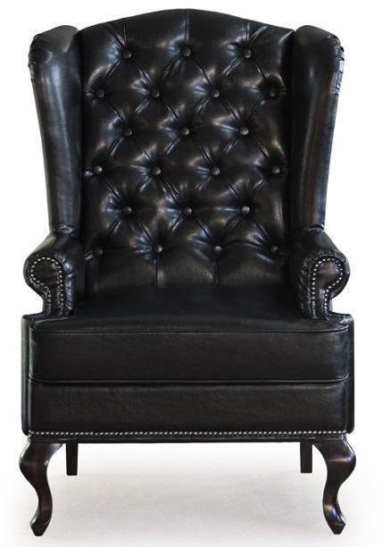 Кресло каминное Largo с ушками дизайн 27 черного цвета - купить Интерьерные кресла по цене 34000.0