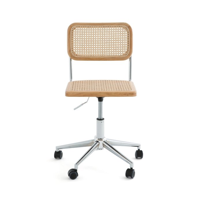 Стул офисный из плетеного материла с колесиками Cedak бежевого цвета - купить Офисные кресла по цене 37509.0