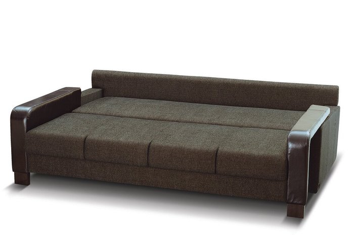 Диван-кровать Келли серо-коричневого цвета - лучшие Прямые диваны в INMYROOM