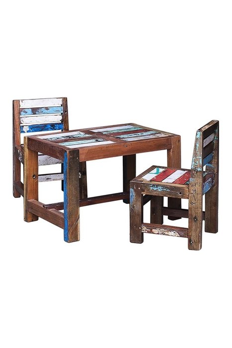 Детский стол Винни-пух из массива древесины старого рыбацкого судна - купить Детские столы по цене 16100.0