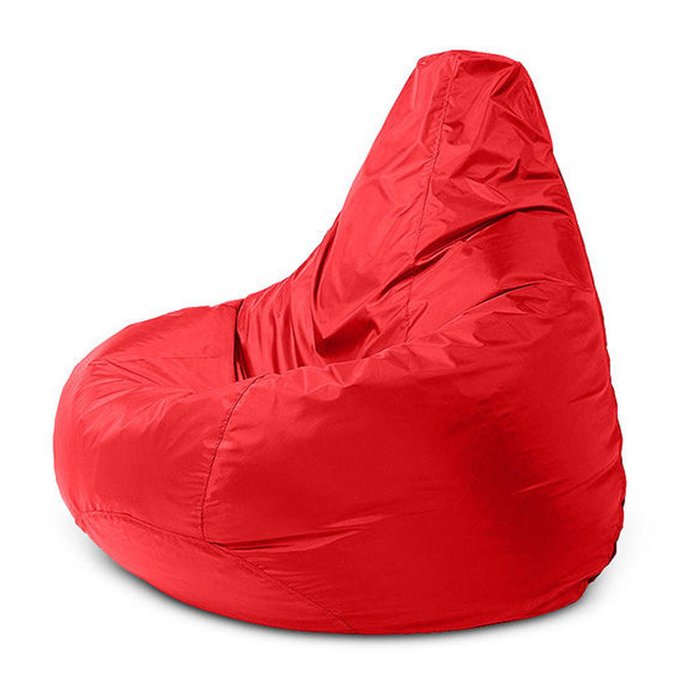 Бескаркасное кресло Груша XXL оксфорд красного цвета
