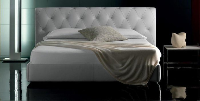Кровать Bluemoon Белая Кожа Класса Премиум 160х200 - лучшие Кровати для спальни в INMYROOM