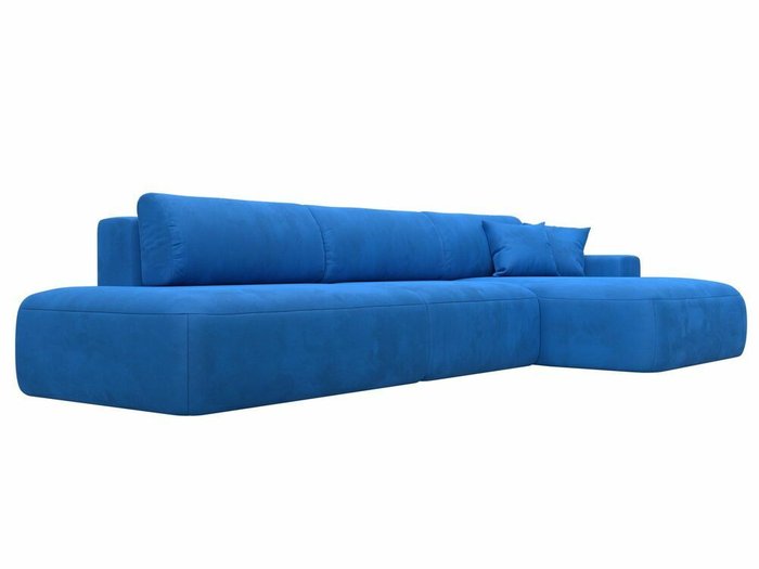 Угловой диван-кровать Лига 036 Модерн Лонг темно-голубого цвета правый угол - лучшие Угловые диваны в INMYROOM