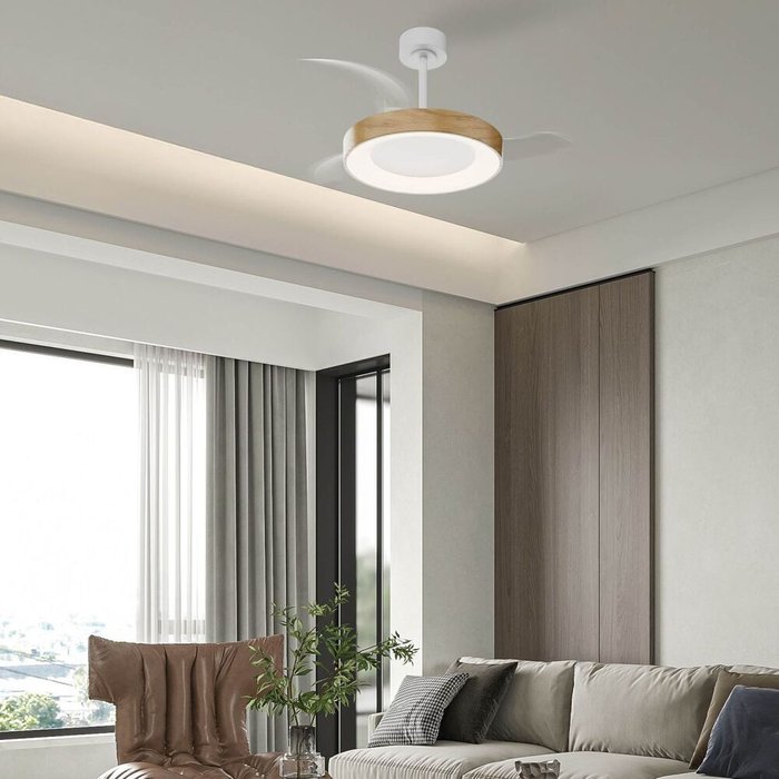 Люстра-вентилятор Niseko Fan 9011 (пластик, цвет бежевый) - лучшие Потолочные светильники в INMYROOM