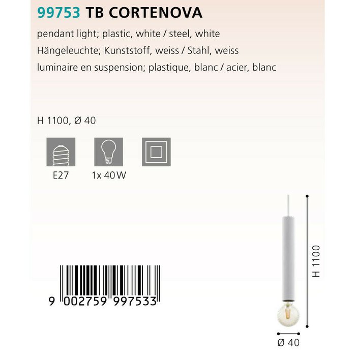 Трековый светильник Eglo TB Cortenova 99753 - купить Шинопровод по цене 1690.0