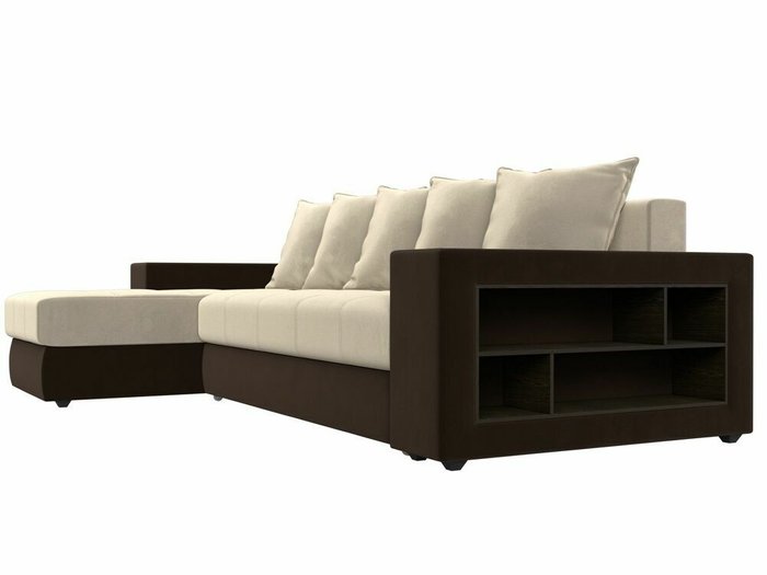 Угловой диван-кровать Дубай бежево-коричневого цвета левый угол - лучшие Угловые диваны в INMYROOM