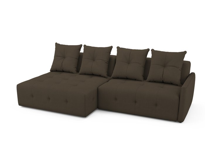 Угловой Диван-кровать Bronks левый темно-коричневого цвета - лучшие Угловые диваны в INMYROOM