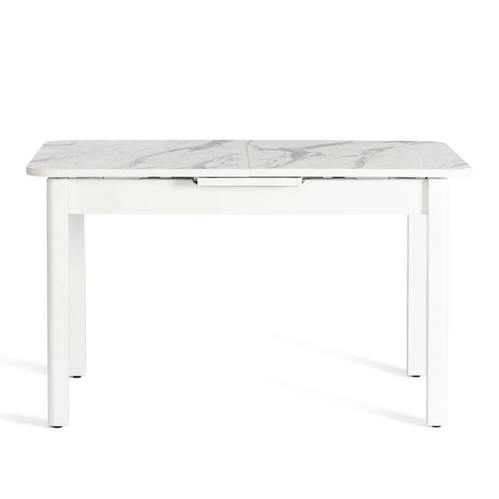 Раздвижной обеденный стол Aligery белого цвета - лучшие Обеденные столы в INMYROOM