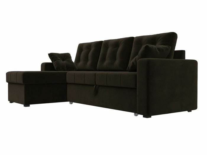 Угловой диван-кровать Камелот коричневого цвета левый угол - лучшие Угловые диваны в INMYROOM