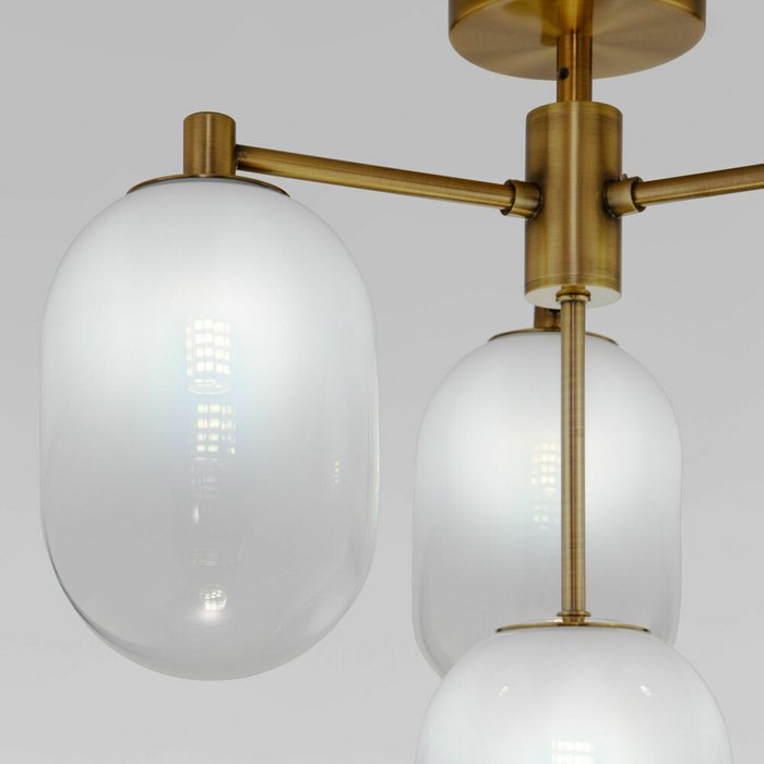 Потолочный светильник со стеклянными плафонами 60161/4 латунь Loona - купить Потолочные люстры по цене 34100.0