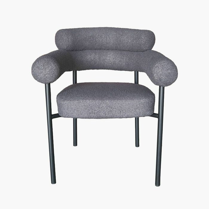 Стул Мемфис серый экомех ножки черные (металл) - купить Обеденные стулья по цене 17590.0