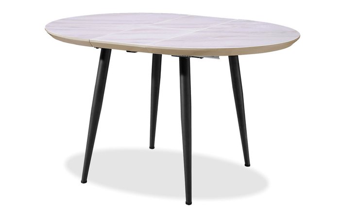 Раскладной обеденный стол Leticia черно-белого цвета - купить Обеденные столы по цене 33274.0