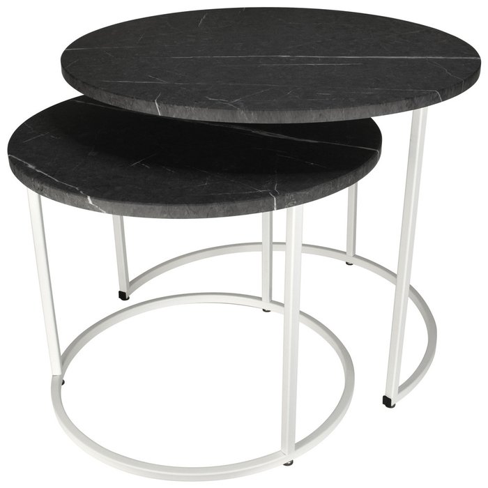 Набор из двух журнальных столиков МеталлАрт М001 черно-белого цвета - купить Журнальные столики по цене 7783 Набор из двух журнальных столиков МеталлАрт М001 черно-белого цвета - купить Журнальные столики по цене 7783