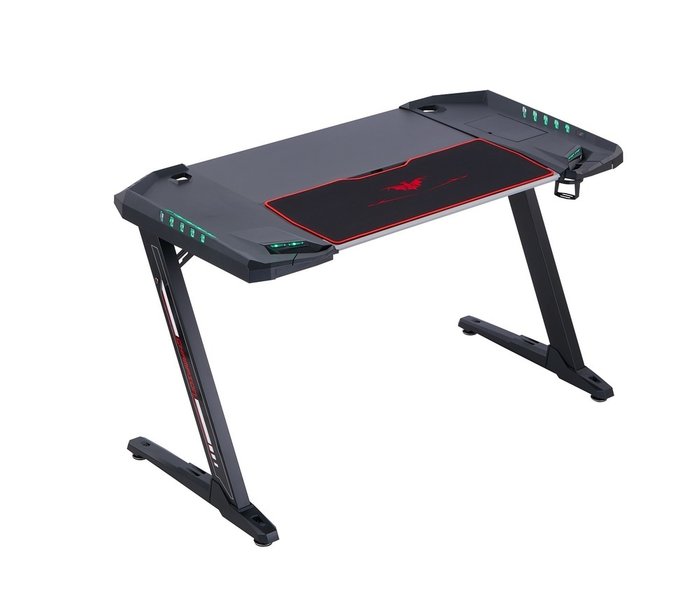 Игровой компьютерный стол черного цвета c RGB подсветкой - купить Письменные столы по цене 31990.0 Игровой компьютерный стол черного цвета c RGB подсветкой - купить Письменные столы по цене 31990.0