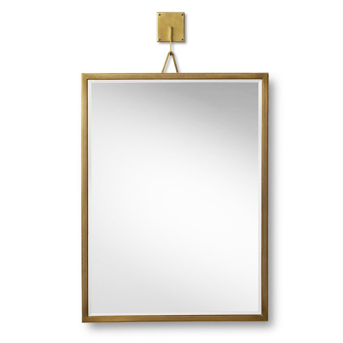 Металлическое настенное зеркало Icon 90x120 латунного цвета 