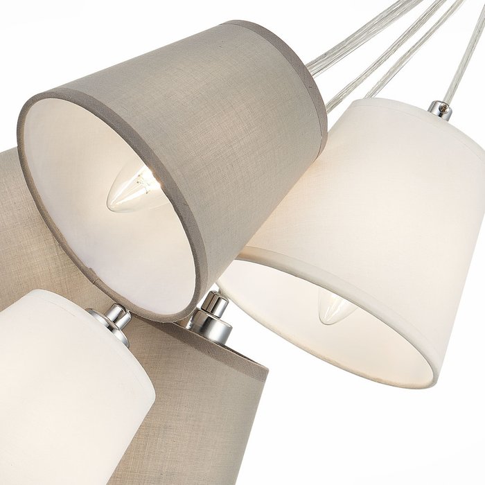 Светильник подвесной хром/белый, серый E14 5*40W PRATO - лучшие Подвесные люстры в INMYROOM