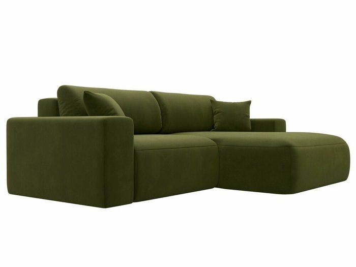 Угловой диван-кровать Лига 036 Классик зеленого цвета правый угол - лучшие Угловые диваны в INMYROOM