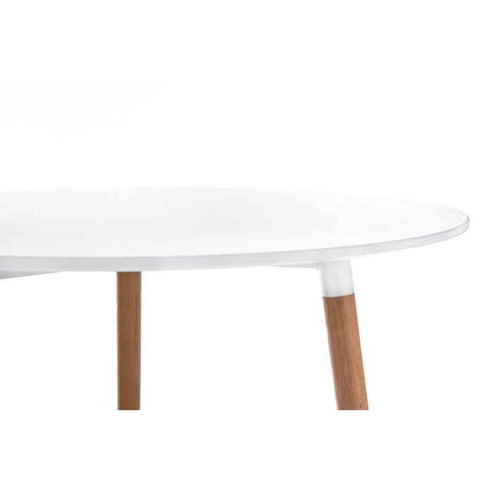 Обеденный стол Lorini белого цвета на деревянных ножках - купить Обеденные столы по цене 8600.0