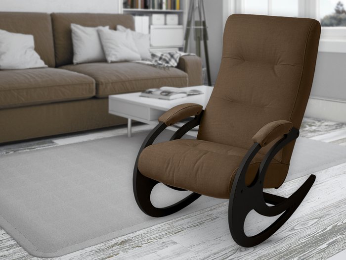 Кресло-качалка Риверо темно-коричневого цвета - лучшие Интерьерные кресла в INMYROOM