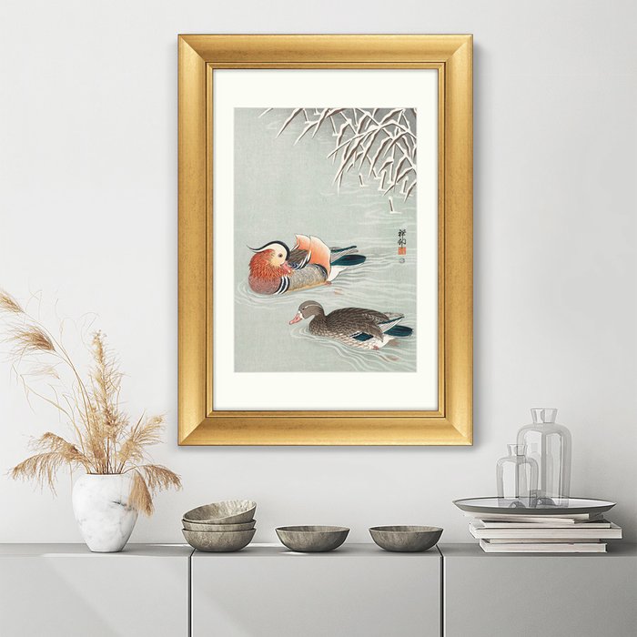 Репродукция картины в раме Mandarin ducks, 1936г. - лучшие Картины в INMYROOM