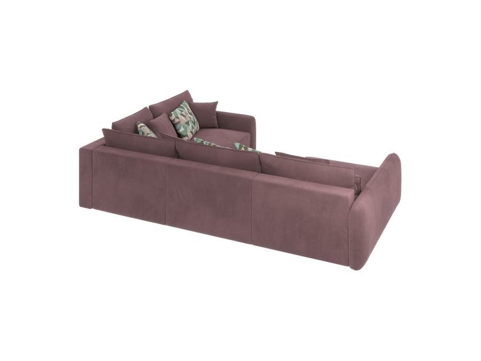 Угловой диван-кровать Портленд правый серо-розового цвета - лучшие Угловые диваны в INMYROOM