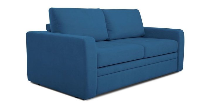 Прямой диван-кровать Бруно синего цвета  - купить Прямые диваны по цене 88566.0