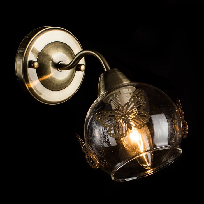 Бра бронзового цвета со стеклянным плафоном - купить Бра и настенные светильники по цене 1180.0