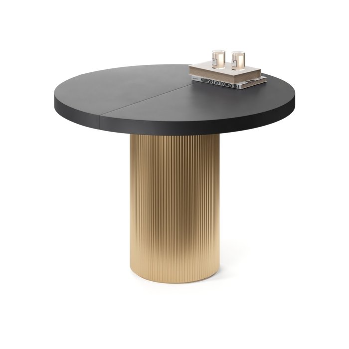 Обеденный стол раздвижной Тиаки S на золотом основании - лучшие Обеденные столы в INMYROOM