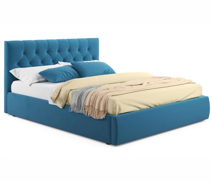 Кровать Verona 180х200 с подъемным механизмом синего цвета