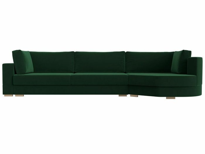 Угловой диван-кровать Лига 026 зеленого цвета правый угол - купить Угловые диваны по цене 88999.0
