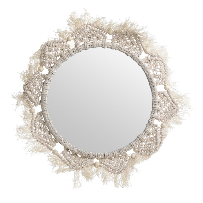 Зеркало настенное с плетеной рамой