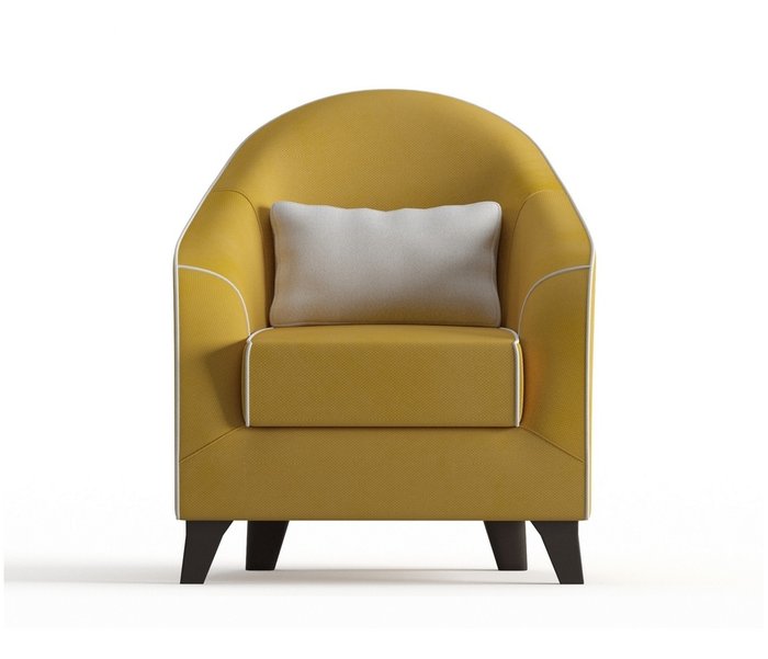 Кресло Бемоль в обивке из велюра желтого цвета - купить Интерьерные кресла по цене 12490.0