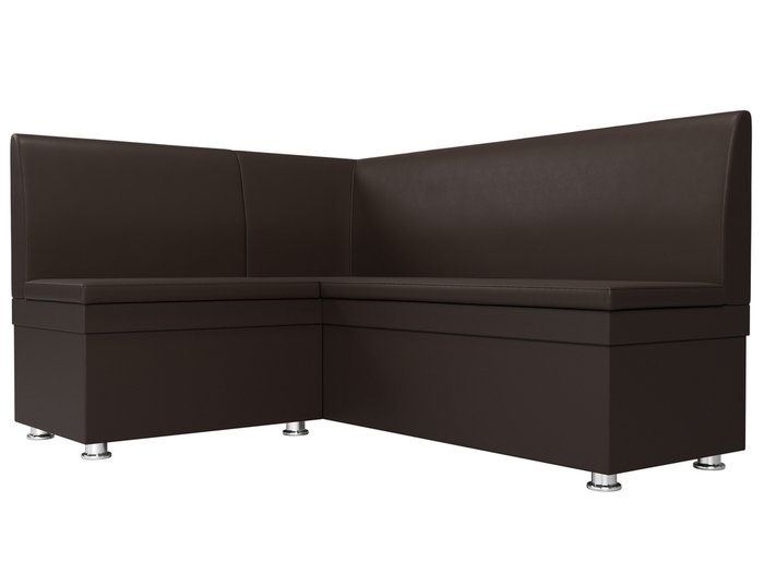 Угловой диван Уют коричневого цвета (экокожа) левый угол - лучшие Угловые диваны в INMYROOM