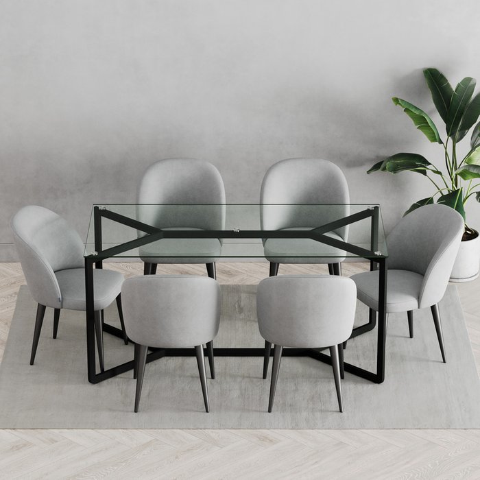 Обеденный стол Beyso с металлическим подстольем черного цвета - лучшие Обеденные столы в INMYROOM
