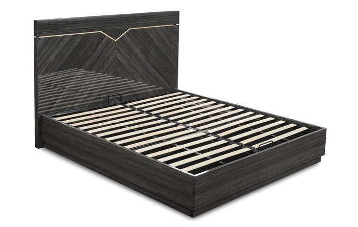 Кровать с подъемным механизмом Marcella 160х200 темно-серого цвета - лучшие Кровати для спальни в INMYROOM