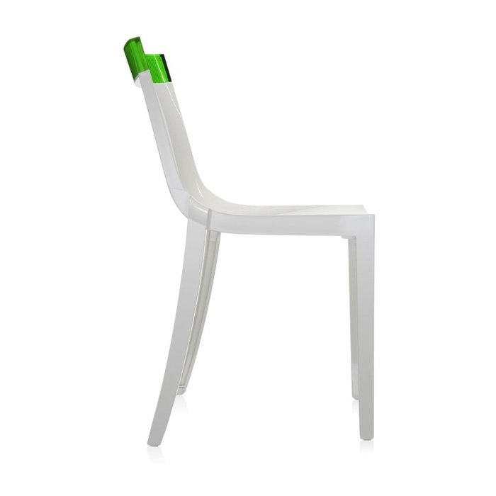 Стул Hi-Cut белого цвета с зеленой вставкой  - лучшие Обеденные стулья в INMYROOM