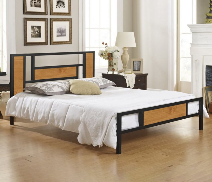 Кровать Бристоль 120х200 черно-коричневого цвета - лучшие Кровати для спальни в INMYROOM