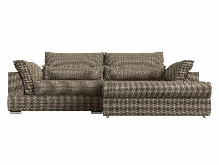 Угловой диван-кровать Пекин бежево-коричневого цвета угол правый - купить Угловые диваны по цене 83999.0